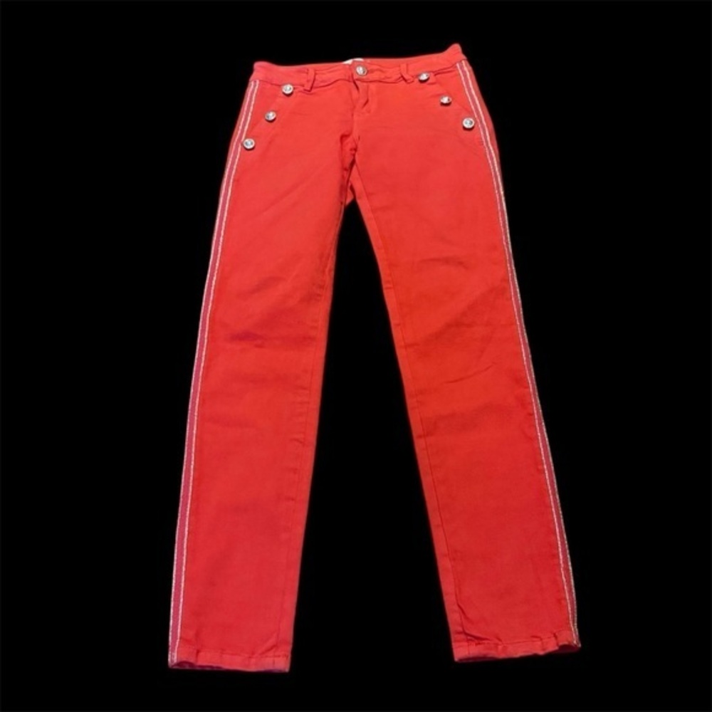 Morgan de Toi Red Embellished Straight-Leg Pants jeans – Size 38 (US 6/8)